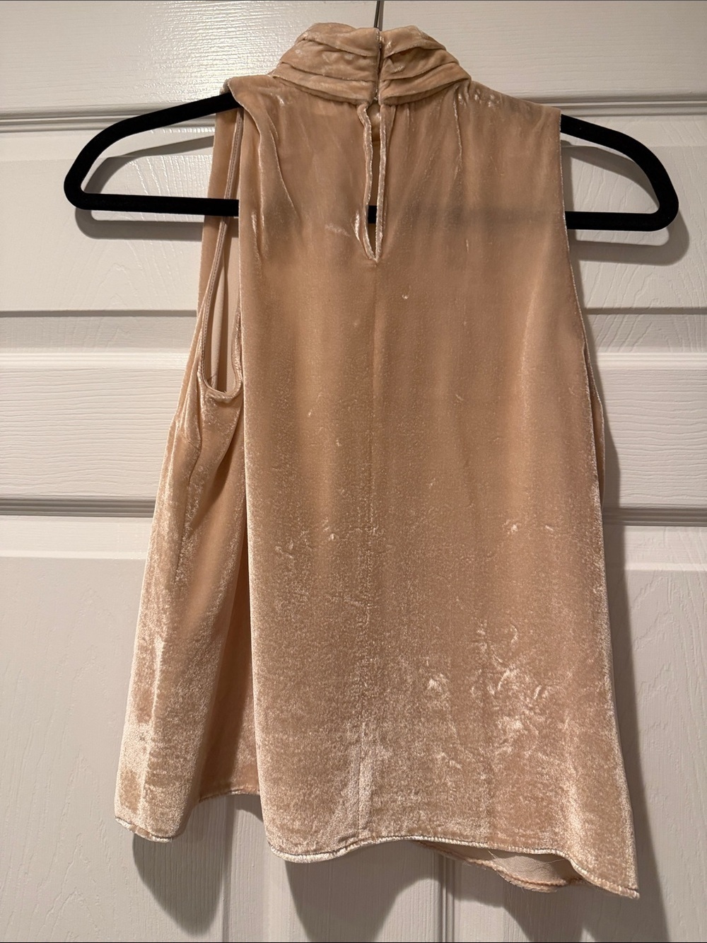 AMANDA UPRICHARD Sleeveless Velvet Mock Neck Top in Blush Size XS - Picture 3 of 8